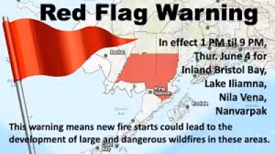 Red Flag (fire Weather) Warning posted for parts of Alaska Thursday