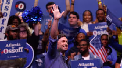 Jon Ossoff rallies Atlanta Democrats with attack on Trump and GOP rivals