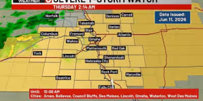 Omaha Weather: Severe Thunderstorm Watch in effect through 10 AM Thursday