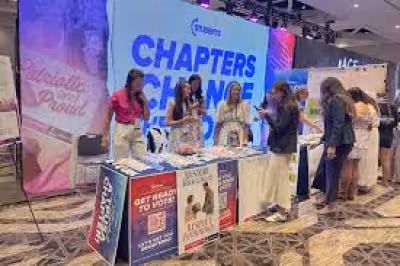Erika Kirk and student engagement table noted at Turning Point USA summit