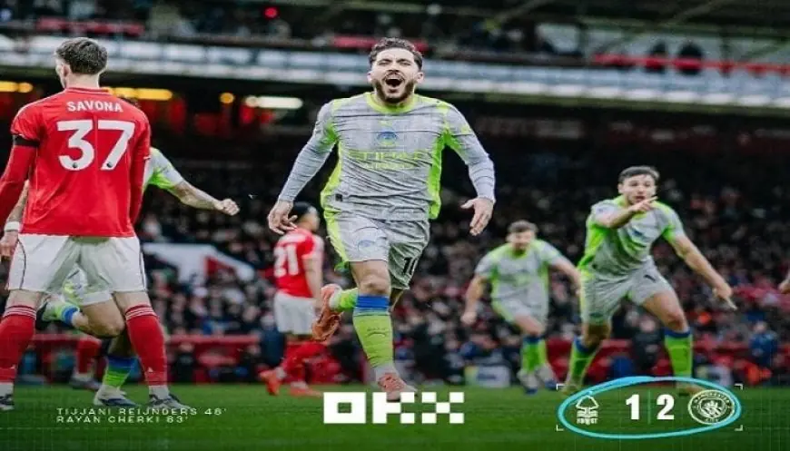 شاهد ملخص وأهداف مثيرة لمباراة مانشستر سيتي ضد نوتنجهام 2-1 في الدوري الإنجليزي