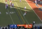 Bo Nix Delivers Touchdown Pass to OL Frank Crum in Playoff vs Bills