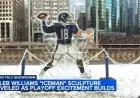 Chicago Bears Unveil Caleb Williams ‘Iceman’ Sculpture at Merchandise Mart Before Playoffs