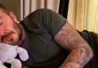 David Beckham Sleeps on Toy Pillow After Dancing with Victoria and Harper