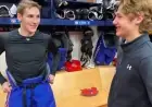Lane Hutson Meets Top Quebec Prospect Xavier Villeneuve