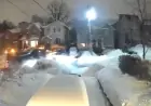Snowplow Collides with Parked Car in Toronto