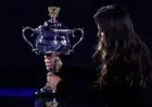 Jennifer Capriati Awards Trophy at Australian Open