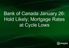 Bank of Canada Expected to Hold Rates; Mortgage Costs Hit Cycle Lows