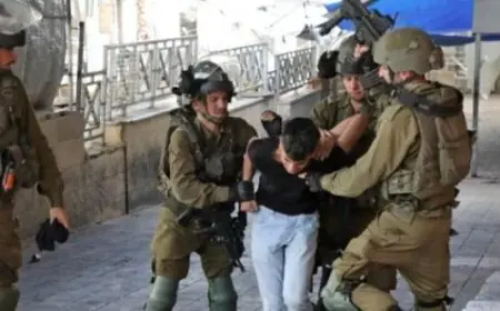 قوات الاحتلال الإسرائيلي تلقي القبض على فلسطينيين في مدينة الخليل