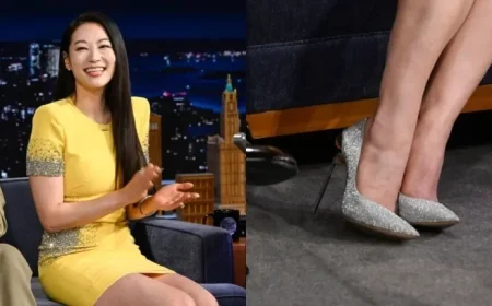 Arden Cho Dazzles on ‘Jimmy Fallon’ in Casadei Pumps