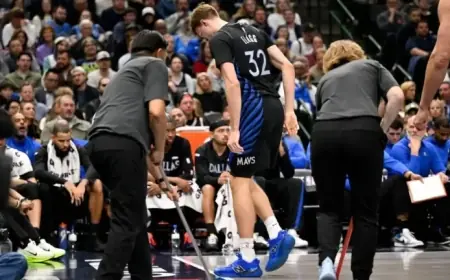 Mavs’ Flagg Exits Nuggets Game with Ankle Sprain
