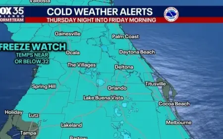 Florida Cold Front: County Forecast and Timeline for Temperature Drop