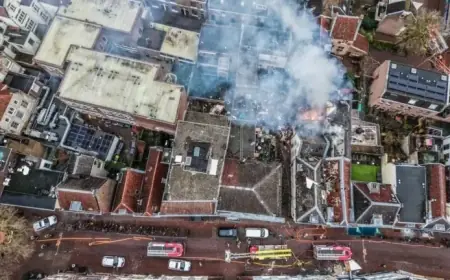 Major Fire Strikes Utrecht’s City Center: Emergency Hospital Activated, Four Injured