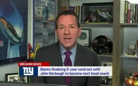 Giants Secure 5-Year Deal with John Harbaugh as Head Coach