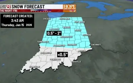Central Indiana Prepares for Heavy Snow and Extreme Cold on Jan. 15, 2026