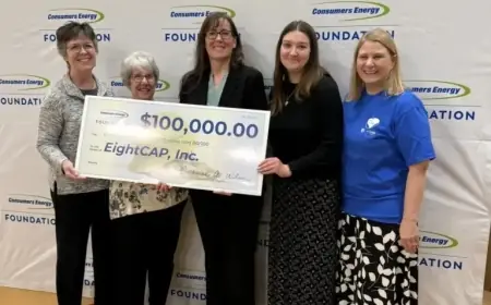 EightCAP Awarded $100,000 Grant by Consumers Energy Foundation