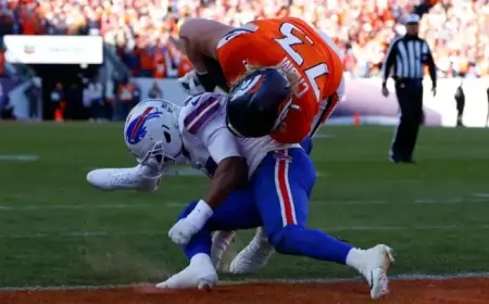 Broncos’ OL Frank Crum Scores Touchdown Against Bills
