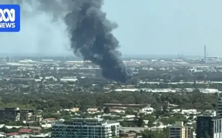 Massive Fire Engulfs Suburban Adelaide, Sends Towering Smoke Plume