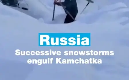 Relentless Snowstorms Batter Russia’s Far Eastern Kamchatka Region