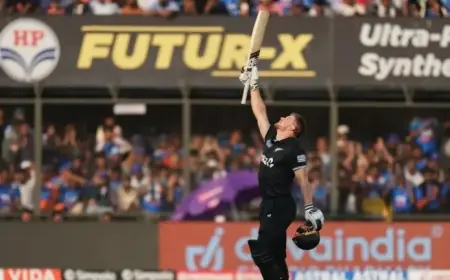 Glenn Phillips Hits 83-Ball Century at Indore, Boosts New Zealand to No.5
