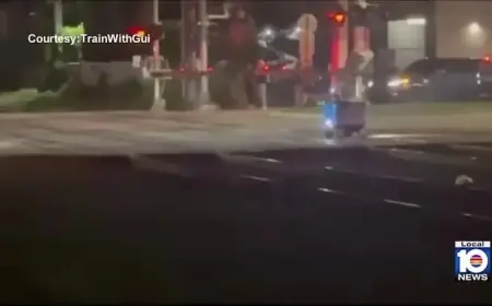 Brightline Train Collides with Stuck Delivery Robot in Fort Lauderdale