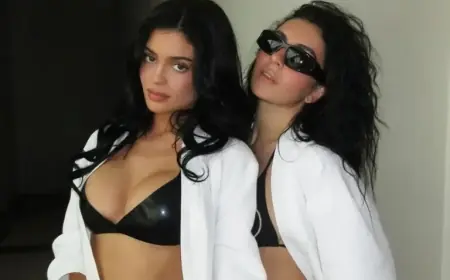 Kylie Jenner Shines in Latex Bikini with Charli XCX