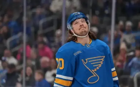 Blues’ Oskar Sundqvist Leaves Game After Skate Injury Against Oilers