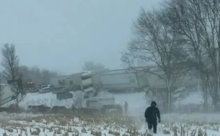 Over 100-Vehicle Pile-Up Strands US Motorists in Snowstorm