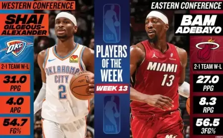 Shai Gilgeous-Alexander, Bam Adebayo Earn NBA Players of the Week Honors