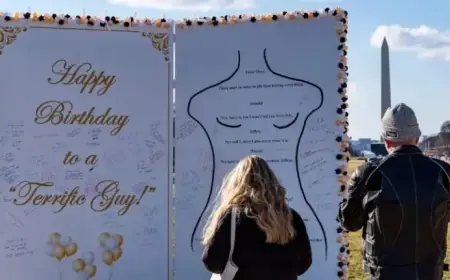 10-Foot Trump-Epstein Birthday Message Replica Erected on National Mall