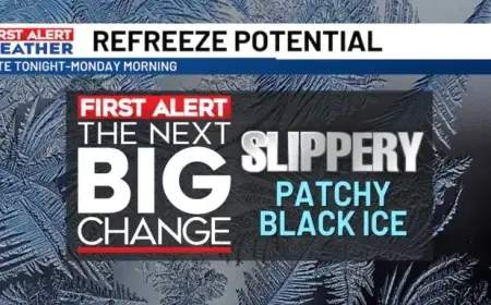 Overnight Black Ice Threatens; Sunshine Predicted for MLK Day