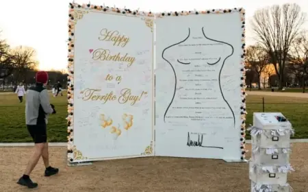 Replica of Trump to Epstein Birthday Card Displayed on National Mall