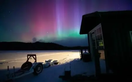 Northern Lights Dazzle Quebec’s Night Sky from Monday to Tuesday