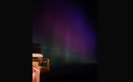 Northern Lights Illuminate the Sky Today with Deep Purples and Greens