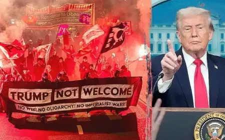 Protesters Burn Flags, Clash with Police Before Trump Arrives in Davos