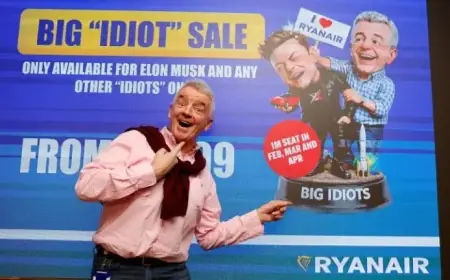 Ryanair CEO Michael O’Leary Embraces Feud with Elon Musk