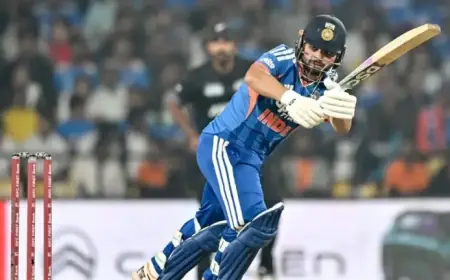 India vs New Zealand 1st T20I: Phillips Hits Fifty, NZ 121/3 (13), IND 238/7