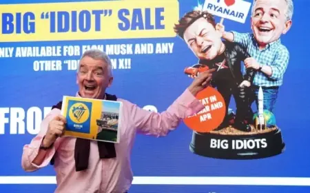 Ryanair CEO O’Leary Rejects Elon Musk’s Airline Acquisition Proposal