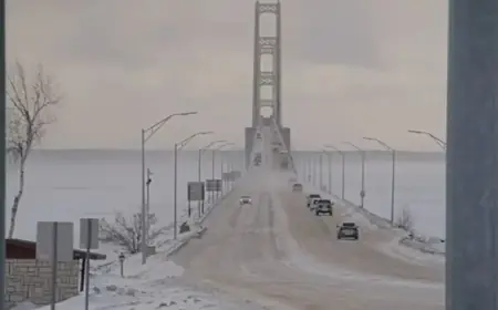 Mackinac Bridge Faces Blowing Snow Warning, Urging Caution