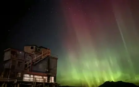 Aurora Borealis Illuminates Vancouver Island Skies