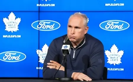 Maple Leafs’ Berube Explains Cause of His Eye Injury