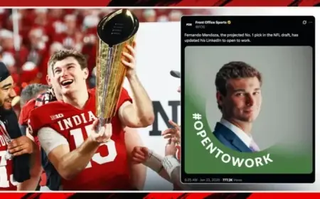Fernando Mendoza Enters 2026 NFL Draft Following Indiana’s CFP Victory and Mock Draft Buzz