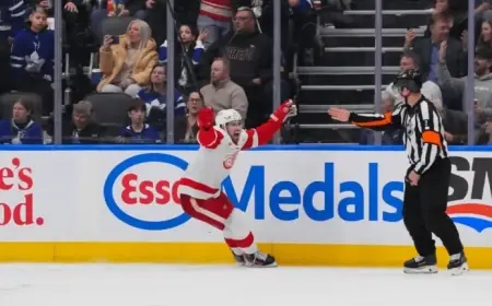 Red Wings Secure Thrilling OT Victory Over Maple Leafs, Clinch 7th Win in 8 Games