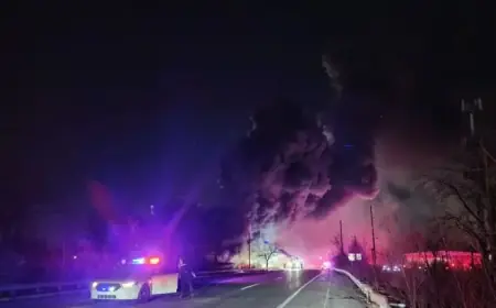 Indianapolis Police Evacuate Business Building Engulfed in Flames