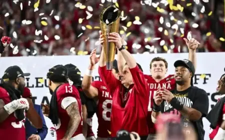 Fernando Mendoza, Curt Cignetti, Indiana Celebrate CFP Title with Campus Videos, Photos