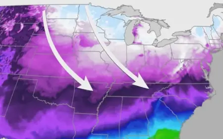 Record Cold Temperatures Grip the Plains, South, and East