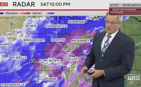 Sleet Coats North Texas Roads in Ice Amid Plunging Temperatures