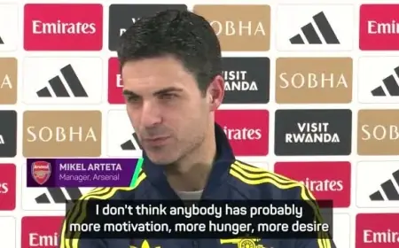Arteta: “No One More Driven to Win the Premier League”