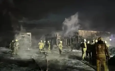 Warehouse Fire Causes Damage to Two Trucks and One Semi-Truck