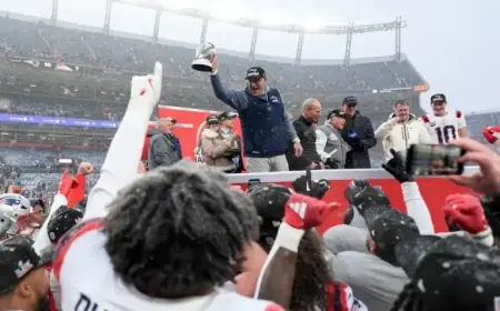Mike Vrabel Celebrates AFC Championship Win with Patriots Locker Room Beer Chug